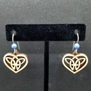 Celtic heart wooden earrings